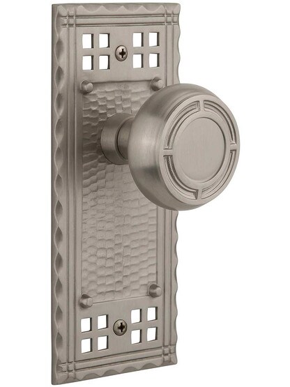 Pasadena Door Set with Mission Knobs in Satin Nickel.